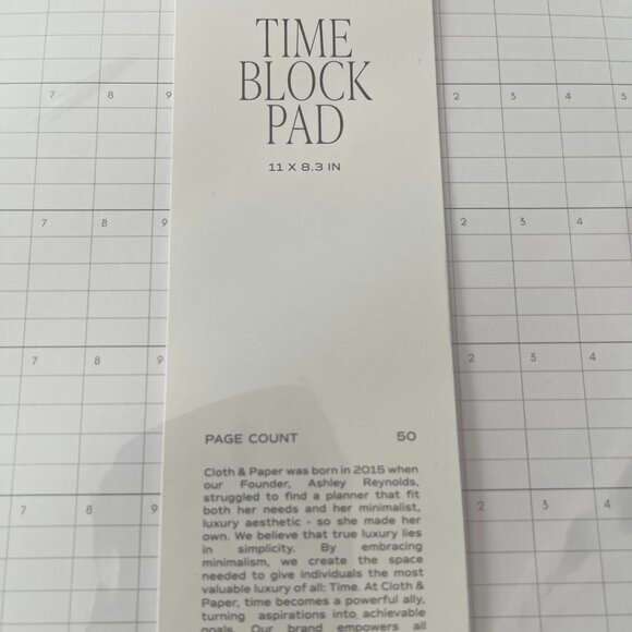 Cloth and Paper - Time Block Pad - Picture 2 of 2